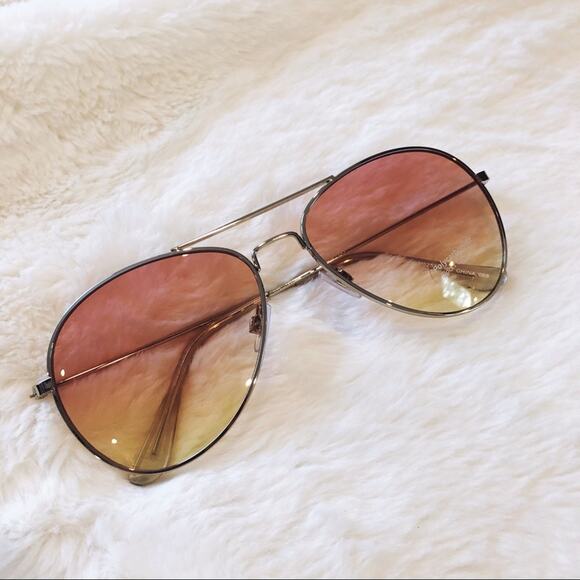 Rosalia Pink Yellow Full Rim Aviator Sunglasses - Picture 3 of 9